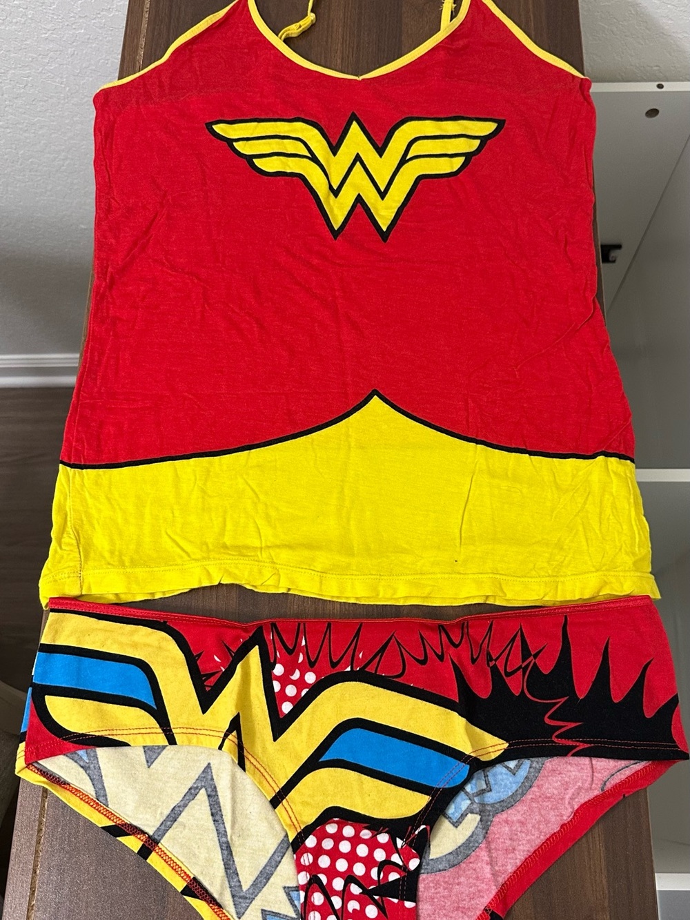 Wonder Woman Red & Yellow Pajama Tank and Brief Set (New w/o tags)